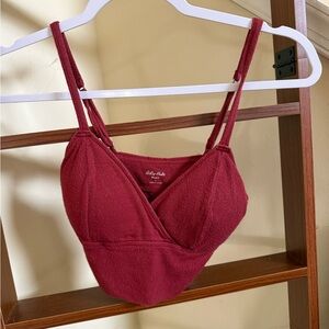 Gilly Hicks Deep Red Ribbed Bralette Cami